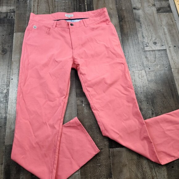 Peter Millar Mens size 36x34 Polyester Flat Front Golf Travel Chino Pants - Picture 2 of 10